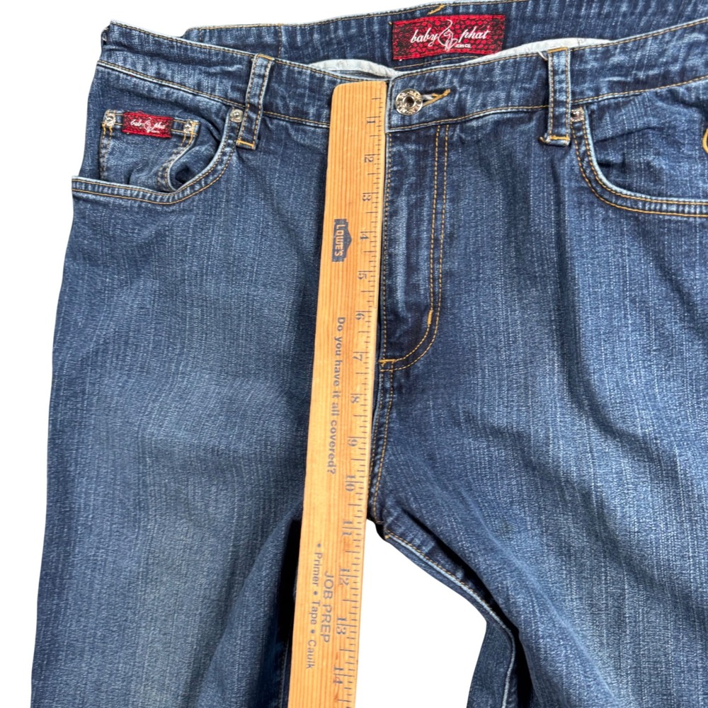 Baby Phat Jeans Womens 18 Y2K Baddie Bootcut‎ Gold Logo Streetwear - Picture 11 of 14